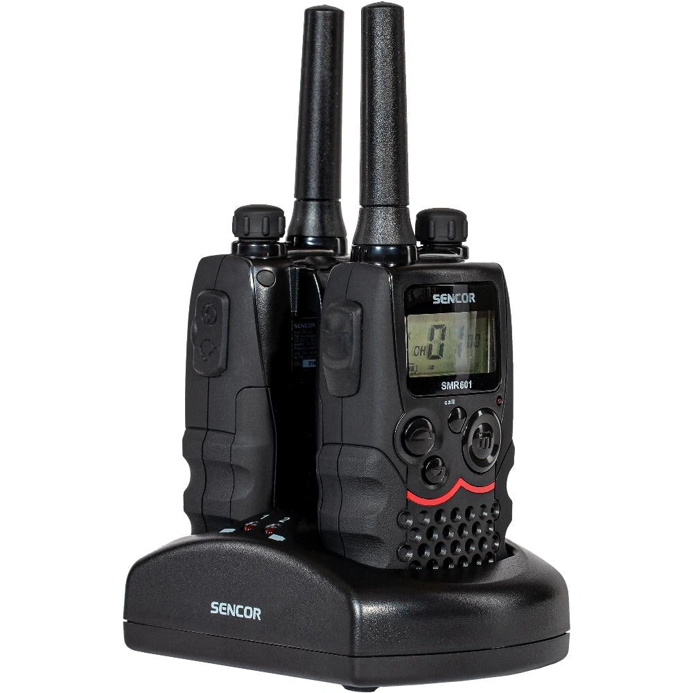 Walkie Talkie Sencor SMR 601 TWIN με 16 Κανάλια και Εμβέλεια έως 8 km. Περιλαμβάνει 8xAAA Μπαταρίες και Σταθμό Φόρτισης