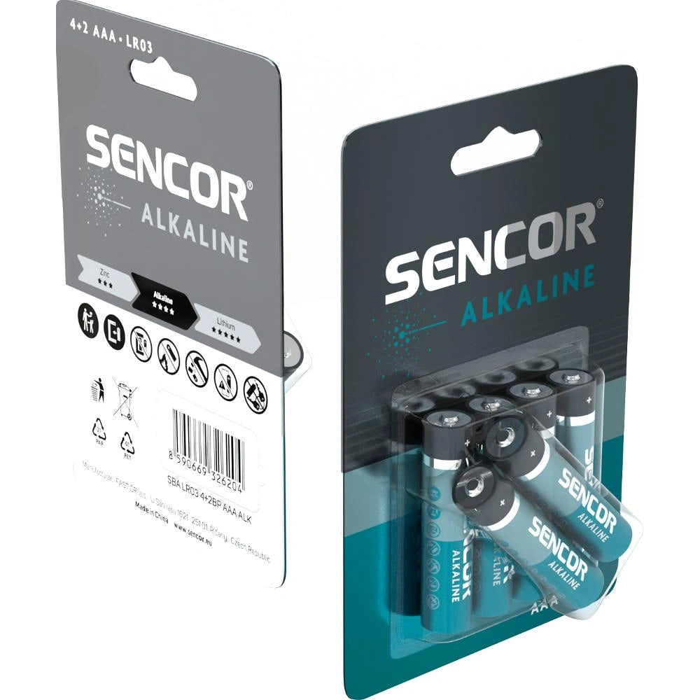 Μπαταρία Αλκαλική Sencor SBA LR03 size AAA Τεμ. 6