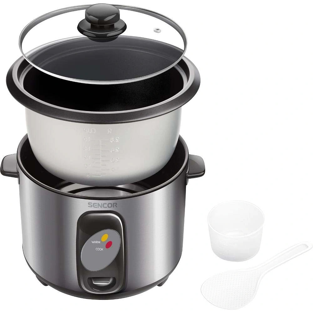 Ατμομάγειρας Ρυζιού Rice Cooker 1lt Stainless Steel Sencor SRM 1000SS Ασημί