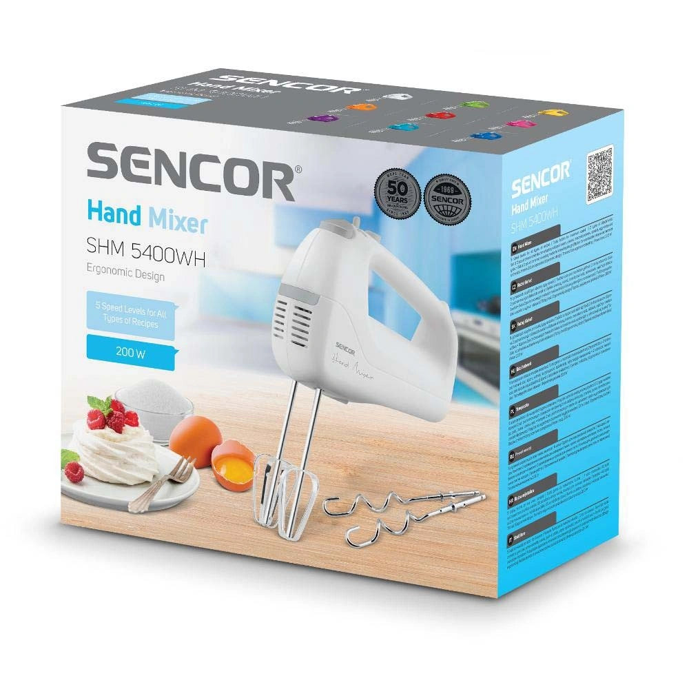 Μίξερ Χειρός 5 Ταχυτήτων 200W Sencor SHM 5400WH Λευκό/Γκρι