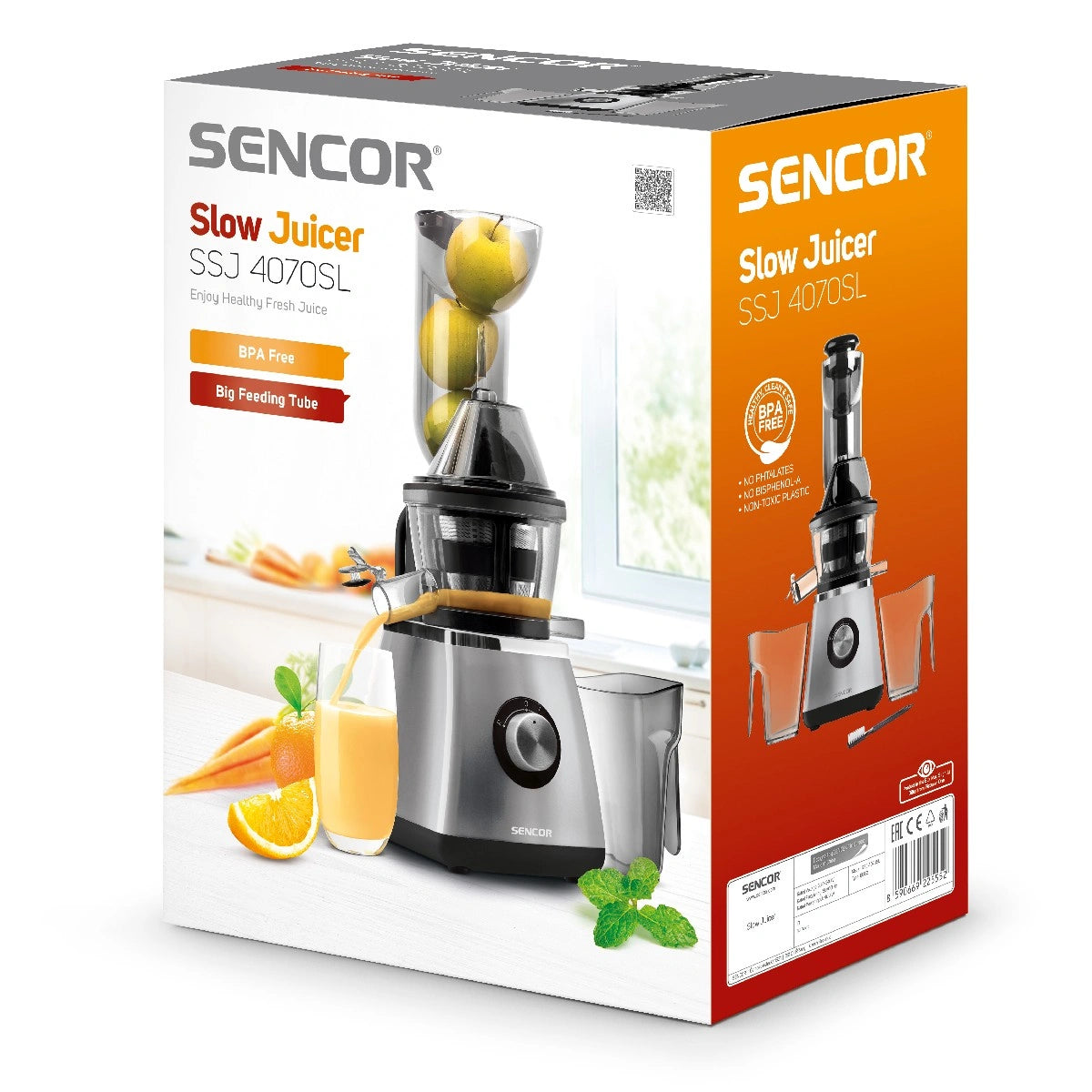 Αποχυμωτής Αργής Σύνθλιψης 400W Sencor SSJ 4070SL Ασημί