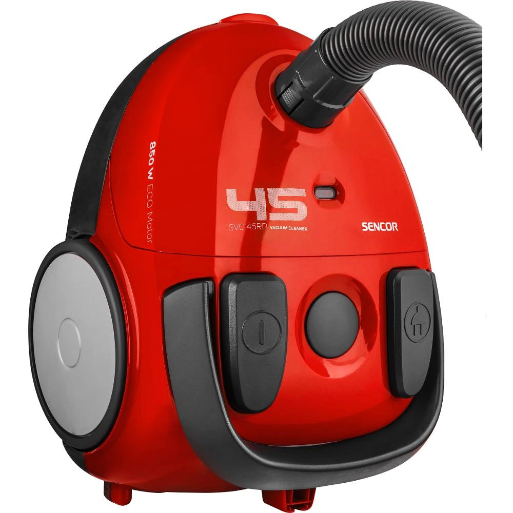 Ηλεκτρική Σκούπα ECO 850W Yψηλής Aπόδοσης  με Σακούλα Sencor SVC 45RD-EUE3 Κόκκινη