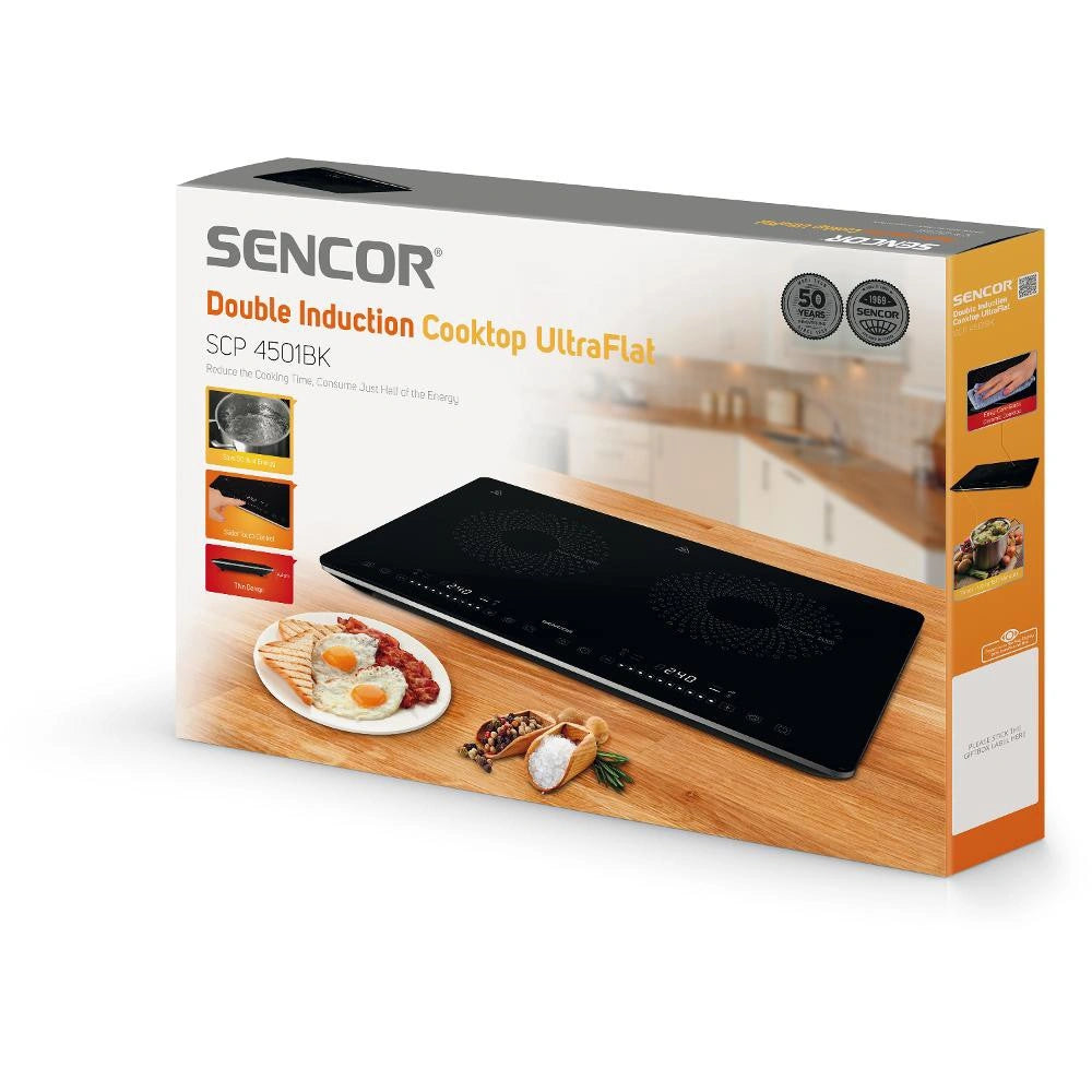 Φορητή Επαγωγική Εστία Διπλή 2400W Ulrtaflat Sencor SCP 4501BK Μαύρη