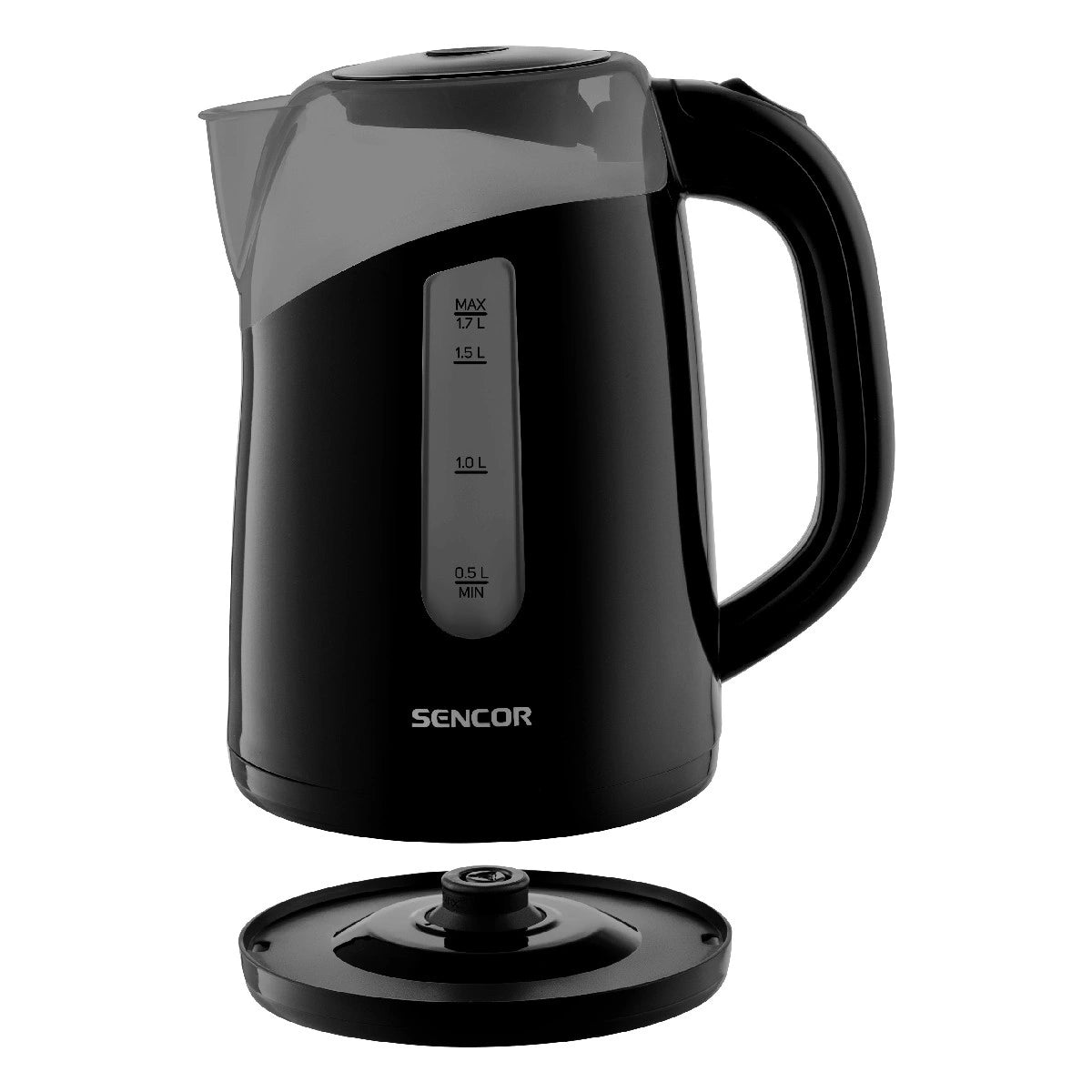 Βραστήρας Sencor SWK 1701BK 360° STRIX 1.7lt 2200W με Πλαστικό Σώμα και Ένδειξη Στάθμης Μαύρος