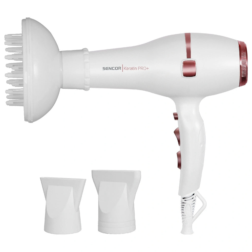 Σεσουάρ Μαλλιών Sencor SHD 8200GD 2400W Ιονισμού Procare+ με 3 Επιλογές Θερμοκρασίας και 2 Ταχύτητας Αέρα Λευκό/Χρυσό