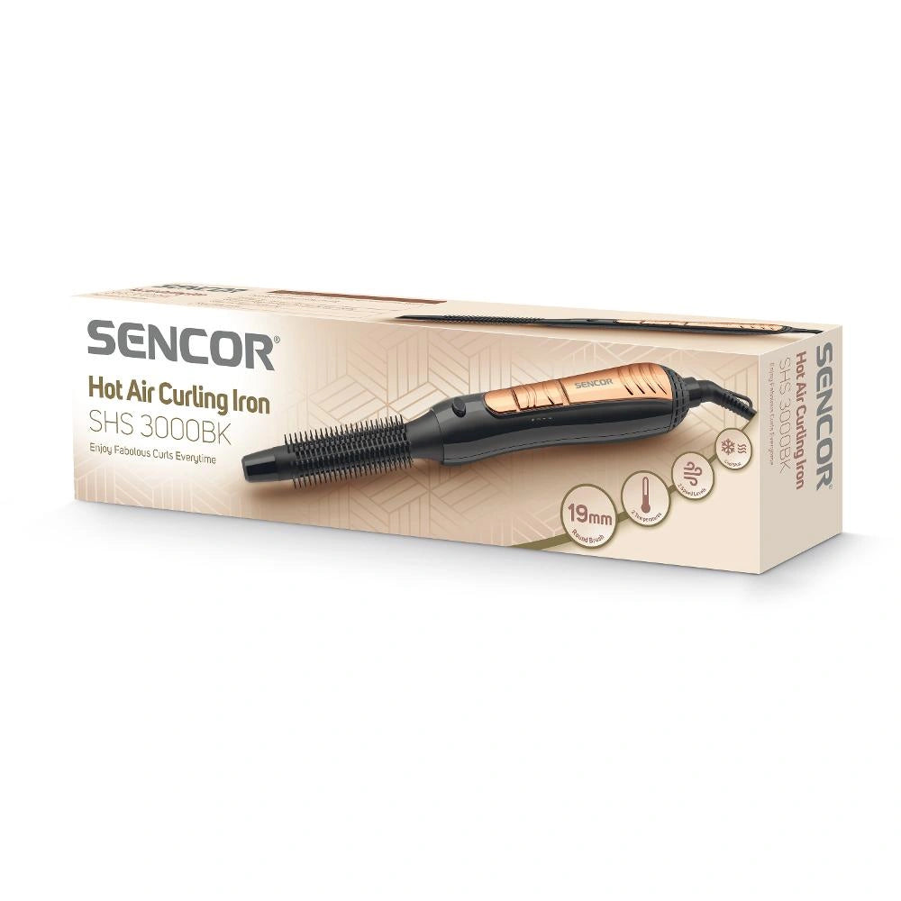 Βούρτσα Μαλλιών Θερμού Αέρα Sencor SHS 3000BK 400W με 2 Επίπεδα Θερμοκρασίας και Ταχύτητας Μαύρη