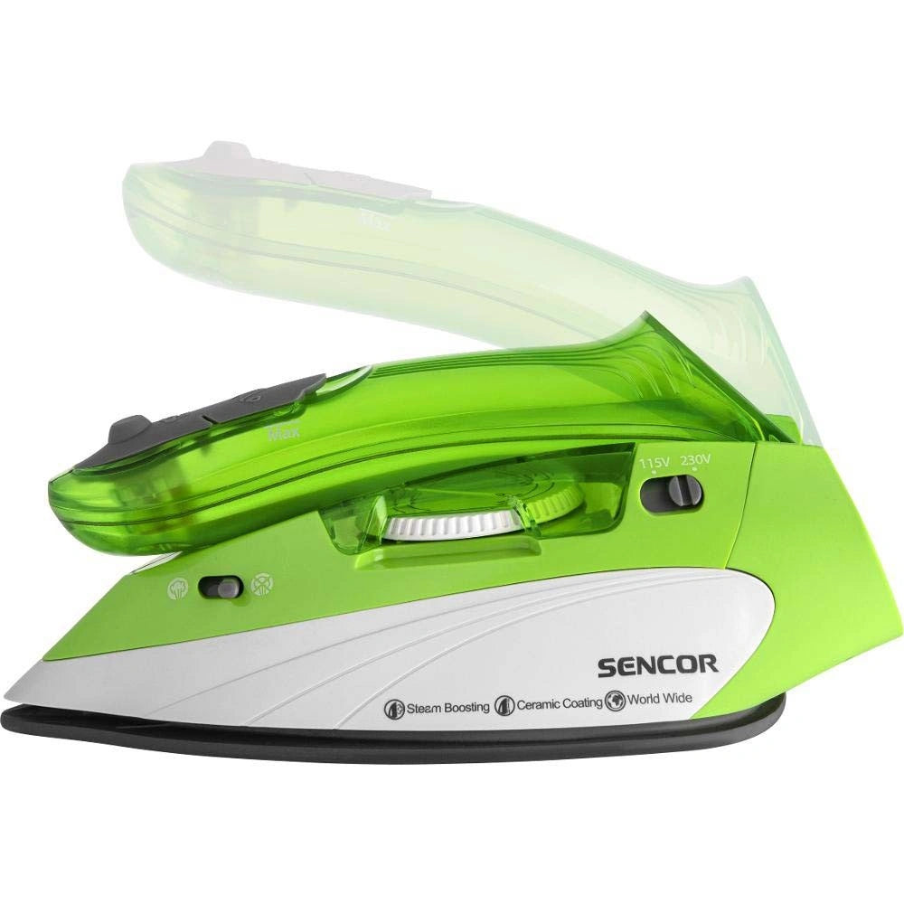 Σίδερο Ατμού Ταξιδίου Sencor SSI 1050GR 1100W 75ml με Αναδιπλούμενο Χερούλι Κεραμική Πλάκα και Πίεση Ατμού 70g/min Πράσινο