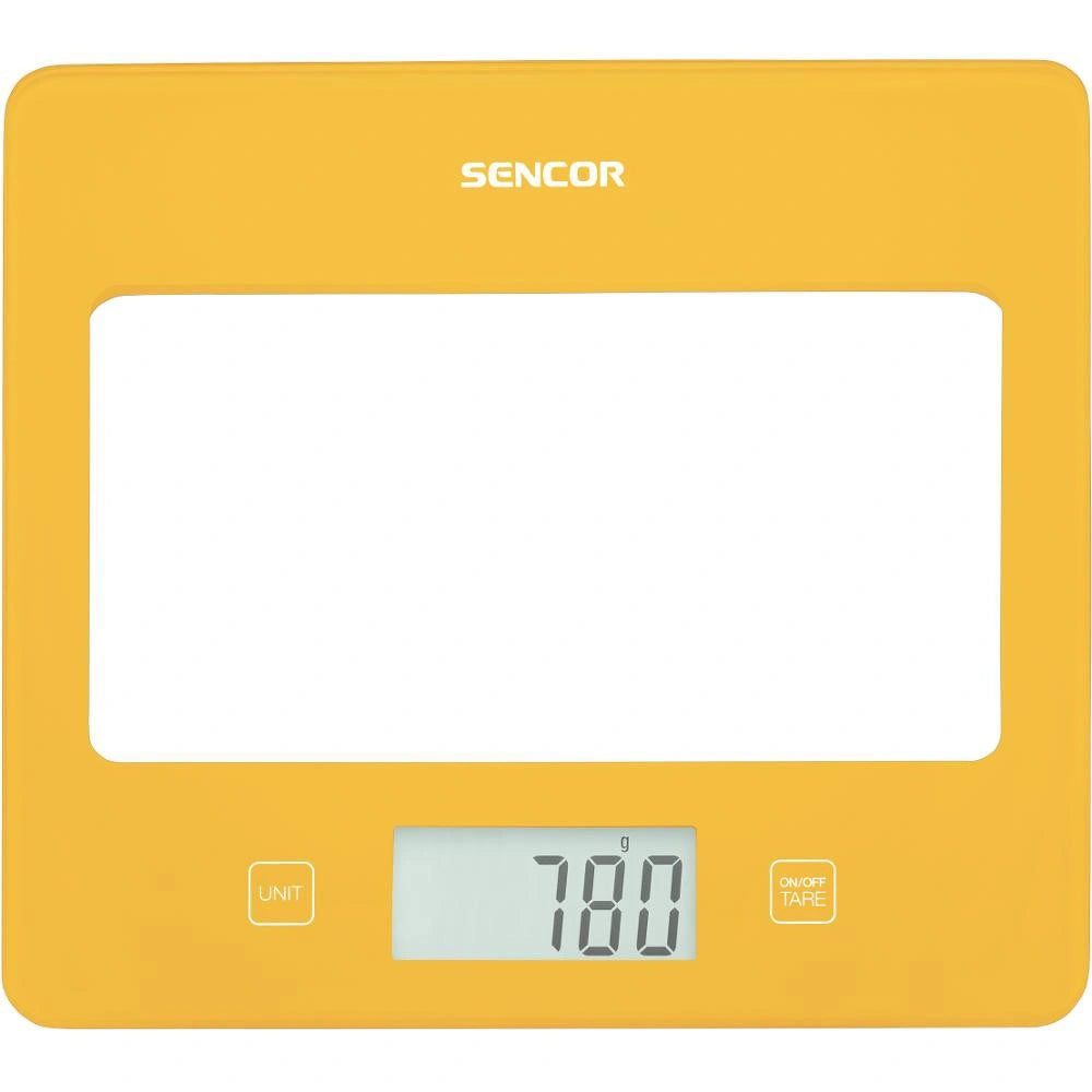 Ζυγαριά Κουζίνας 5kg UltraSlim Glass Sencor SKS 5036YL Κίτρινο