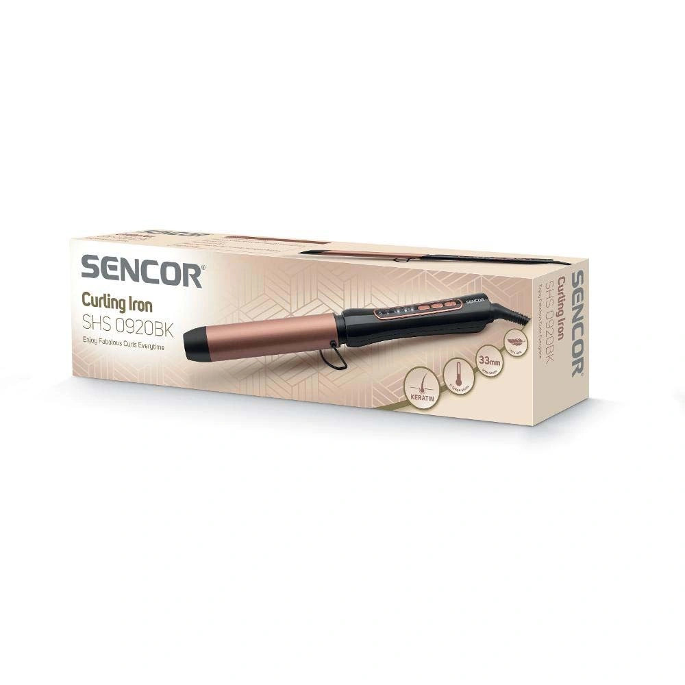 Ψαλίδι Μαλλιών Sencor SHS 0920BK 62W Keratin 33 mm με 5 Ρυθμίσεις Θερμοκρασίας και LED Ένδειξη Λειτουργίας Μαύρο
