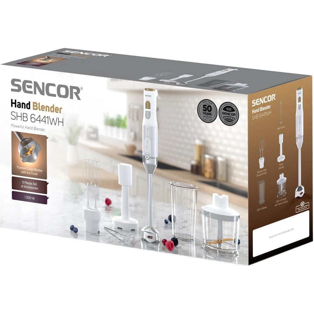 Ραβδομπλέντερ 5 σε1 με Ανοξείδωτη Ράβδο 1200W Sencor SHB 6441WH Λευκό