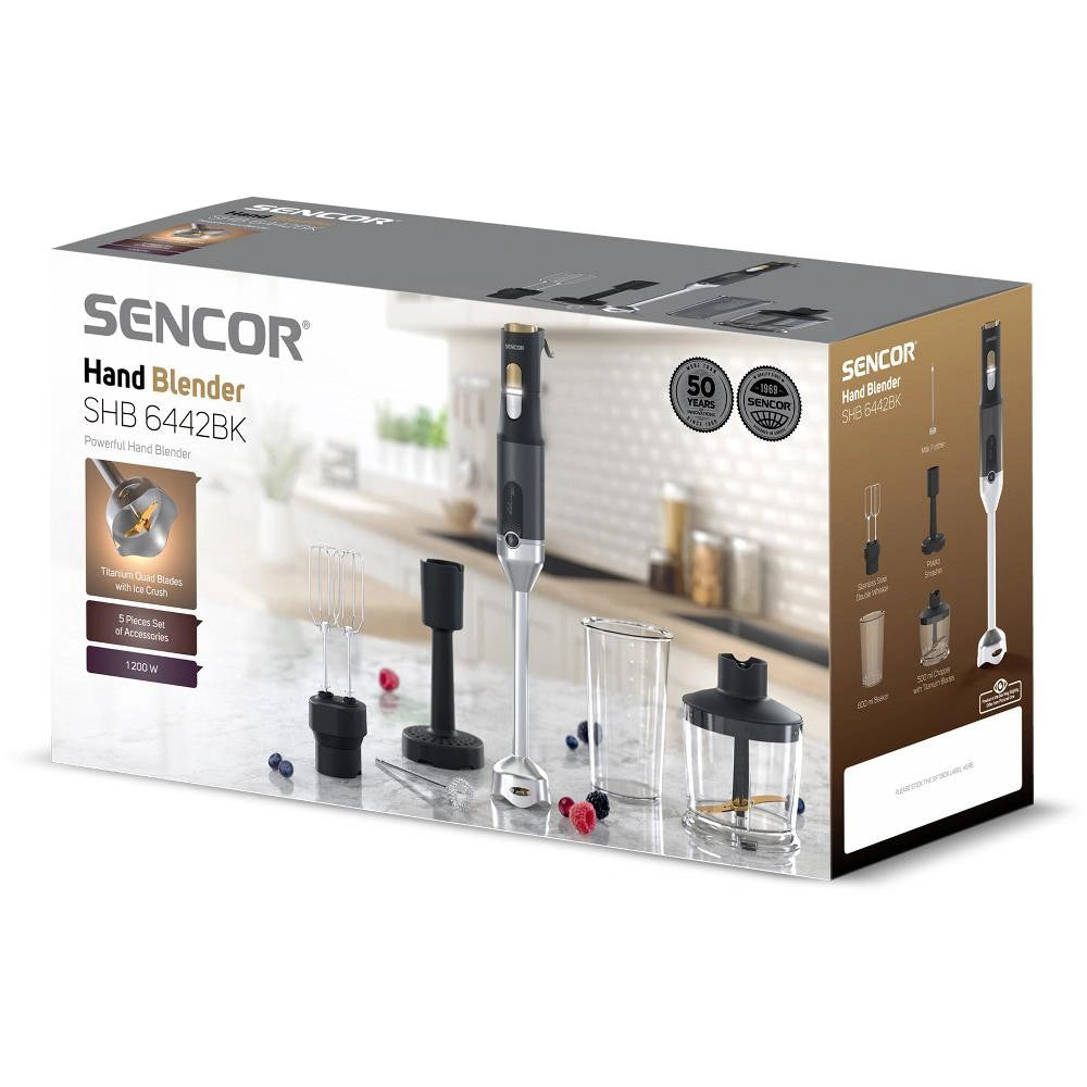 Ραβδομπλέντερ 5 σε1 με Ανοξείδωτη Ράβδο 1200W Sencor SHB 6442BK Μαύρο
