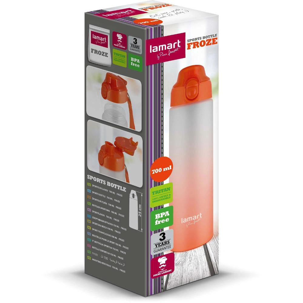 Αθλητικό Πλαστικό Παγούρι Lamart LT4057 Froze 700ml Πορτοκαλί
