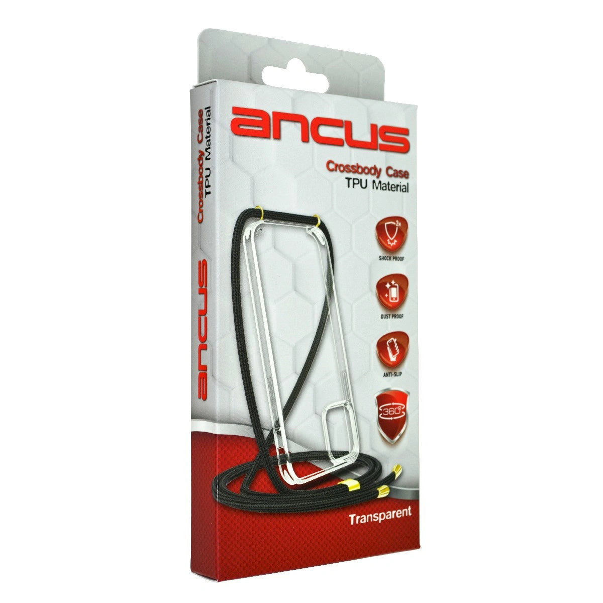 Θήκη Ancus Crossbody για Samsung SM-A556 Galaxy A55 5G Διάφανη με Κορδόνι Μαύρη