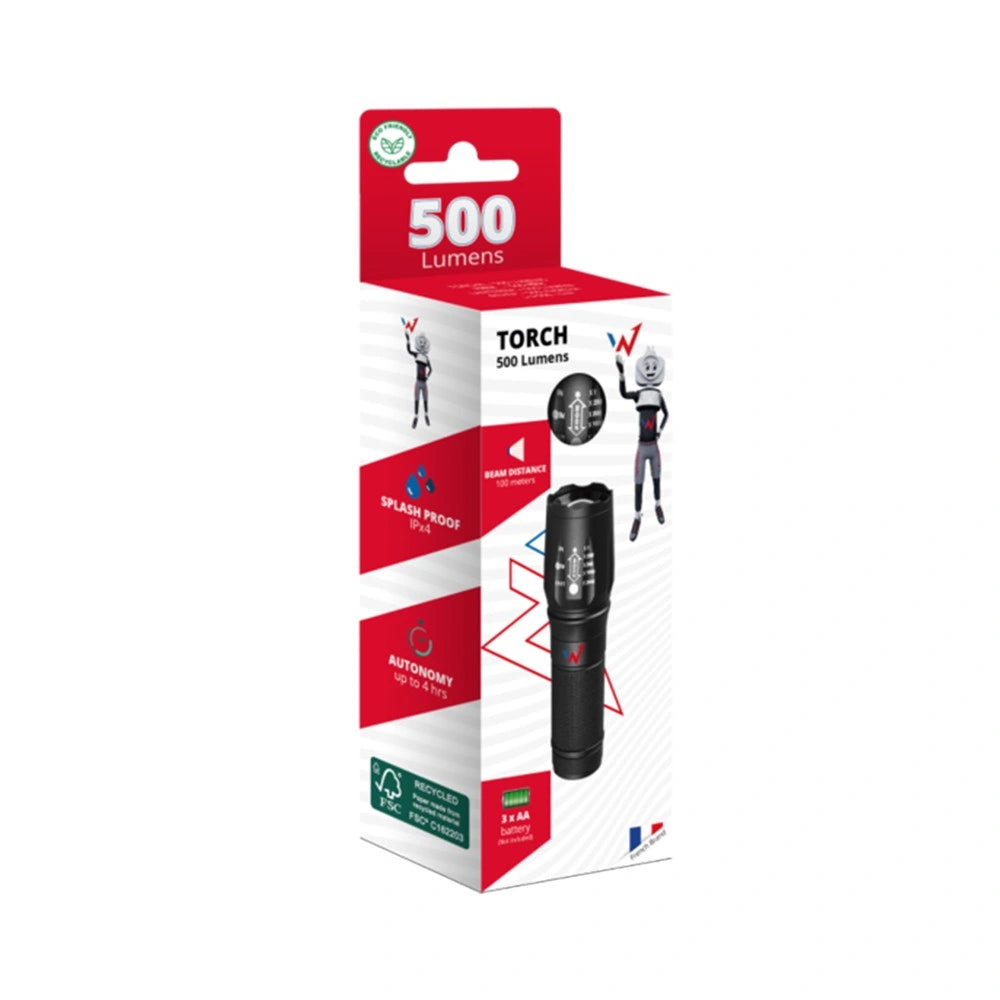 Φακός Wonder Wt5001L 500 Lumens Απόσταση Δέσμης: 100m Αυτονομία: 4h Βάρος: 130gr IP44 Αλουμινίου