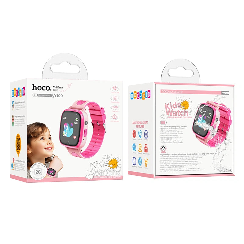 Kids Smartwatch Hoco Y100 2G 400mAh 1.44” με Δυνατότητα Κλήσεων Ροζ