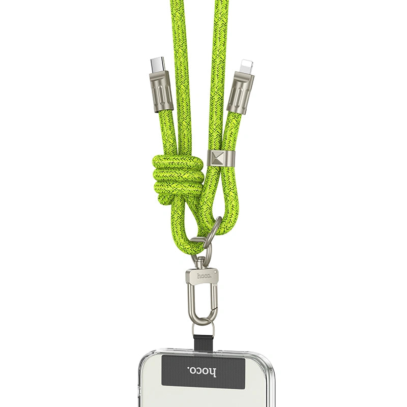 Καλώδιο Φόρτισης/Λουράκι Λαιμού Hoco GH7 USB-C to Lightning PD20W Braided Πράσινο 1.8m