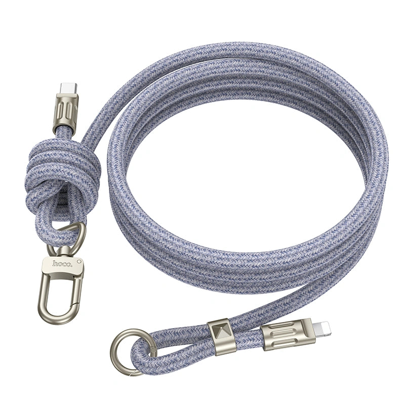 Καλώδιο Φόρτισης/Λουράκι Λαιμού Hoco GH7 USB-C to Lightning PD20W Braided Μπλε 1.8m