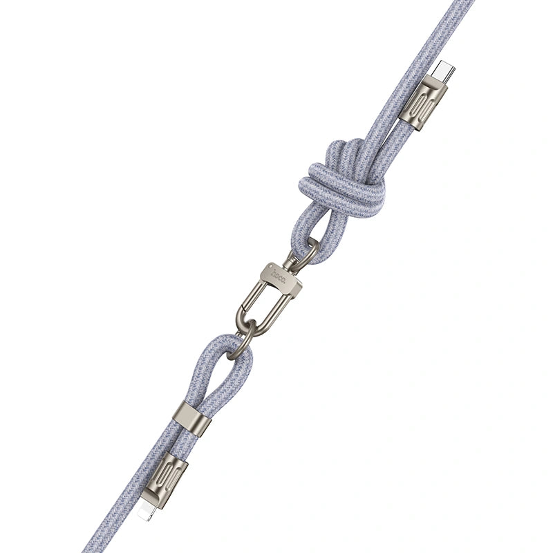Καλώδιο Φόρτισης/Λουράκι Λαιμού Hoco GH7 USB-C to Lightning PD20W Braided Μπλε 1.8m