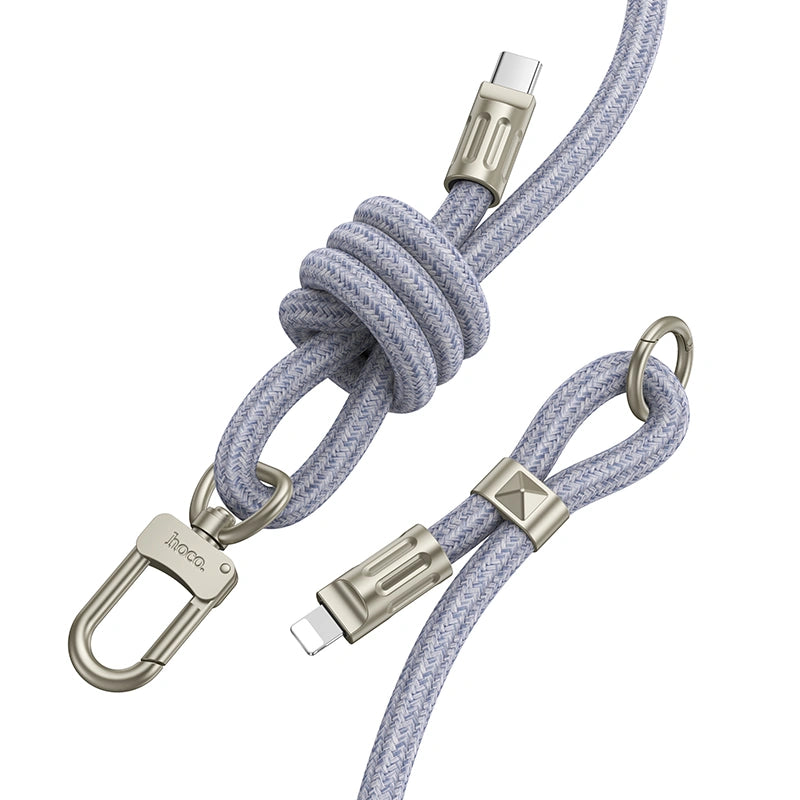 Καλώδιο Φόρτισης/Λουράκι Λαιμού Hoco GH7 USB-C to Lightning PD20W Braided Μπλε 1.8m