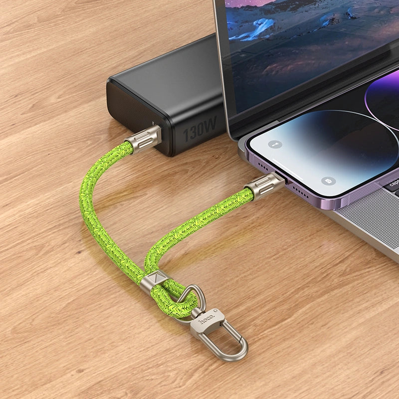 Hoco GH5 Καλώδιο Φόρτισης/Λουράκι Καρπού USB-C σε Lightning PD20W Braided Πράσινο 22cm