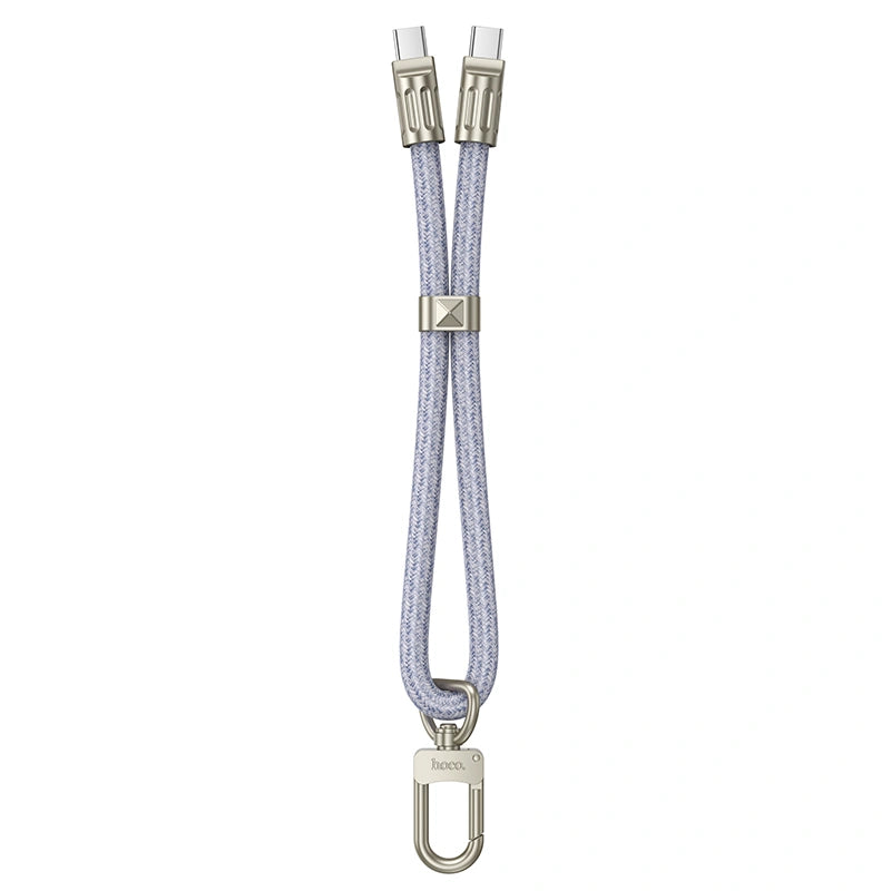 Hoco GH5 Καλώδιο Φόρτισης/Λουράκι Καρπού USB-C σε USB-C  60W 3A Braided Μπλε 22cm