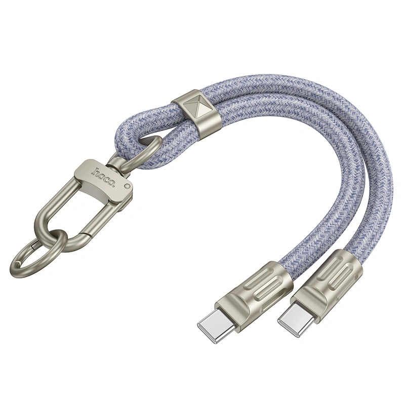 Hoco GH5 Καλώδιο Φόρτισης/Λουράκι Καρπού USB-C σε USB-C  60W 3A Braided Μπλε 22cm