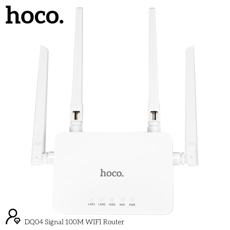 Wifi Router Hoco. DQ04 300Mbps 4x5dBi 2.4GHz Λευκό