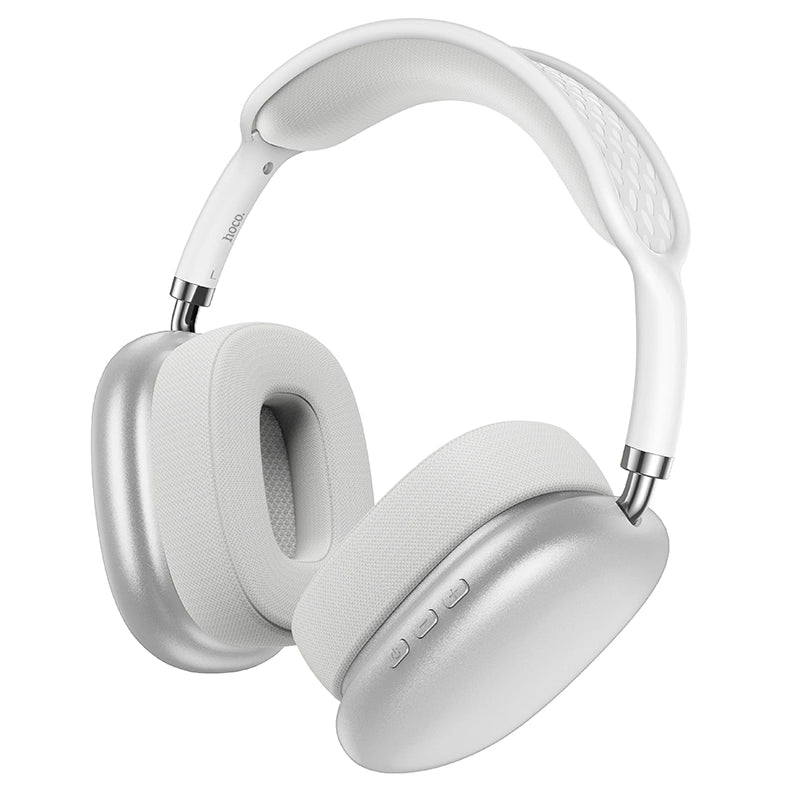 Wireless Ακουστικά Stereo Hoco. ESD15 Cool Shadow V5.3 400mAh 12 'Ωρες Λειτουργίας με υποδοχή Micro SD, Μικρόφωνο  και AUX Ασημί