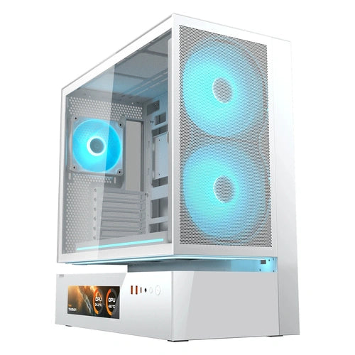 COUGAR Midi Tower Case, CFV235 Vision, ARGB, LCD Display, Mesh, White