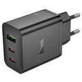 Φορτιστής Ταξιδίου Hoco N50 Scenery GaN Tech PD45W με 2xUSB-C και 1xUSB-A  Μαύρος