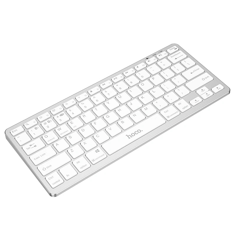 Ασύρματο Mini Πληκτρολόγιο Hoco GM32 Wisdom 78 Πλήκτρα 2.4GHz+Bluetooth v5.0 Ασημί