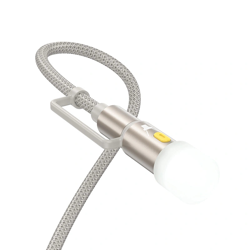Καλώδιο σύνδεσης Hoco U138 USB-C/USB-A σε USB-C/Φακό 3A PD60W Braided Γκρι 1.2m