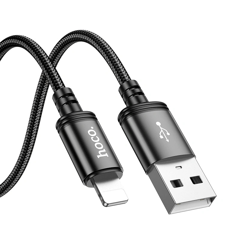 Καλώδιο σύνδεσης X89 Wind USB-A σε Lightning 2.4A Braided Μαύρο 2m