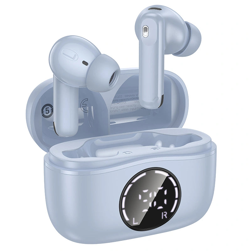 Wireless Hands Free Hoco EQ22 Singer TWS V5.4 400mAh με 7 Ώρες Λειτουργίας και Εναλλαγή Master/Slave ANC+ENC Μπλε