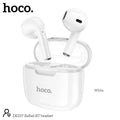 Wireless Hands Free Hoco. DES37 Ballad TWS V5.3 250mAh 3.5 Ώρες Λειτουργίας με Πλήκτρο Ελέγχου και Συμβατό με Siri Λευκά