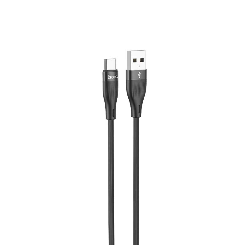Καλώδιο σύνδεσης Hoco. DU45 Sturdy USB-A σε USB-C 3.0A για Γρήγορη Φόρτιση και Μεταφορά Δεδομένων Μαύρο 1m