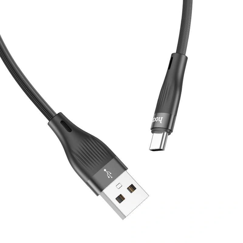Καλώδιο σύνδεσης Hoco. DU45 Sturdy USB-A σε USB-C 3.0A για Γρήγορη Φόρτιση και Μεταφορά Δεδομένων Μαύρο 1m