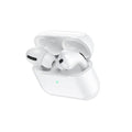 Wireless Hands Free Hoco. DES08 Plus TWS V5.0  300mAh και 3h Ώρες Λειτουργίας Λευκά με Μαύρο Silicon Sleeve