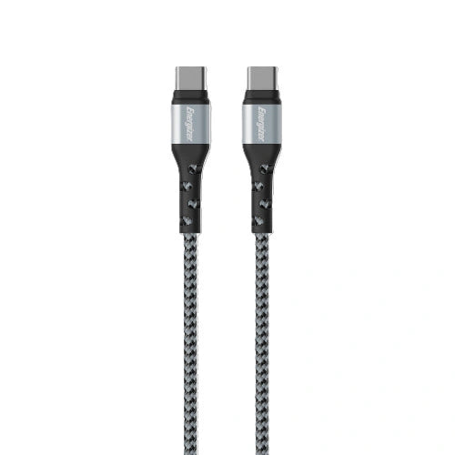 Καλώδιο σύνδεσης Energizer Metal & Nylon USB-C σε USB-C 2.0  Braided Ασημί 2m