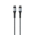 Καλώδιο σύνδεσης Energizer Metal & Nylon USB-C σε USB-C 2.0  Braided Ασημί 2m