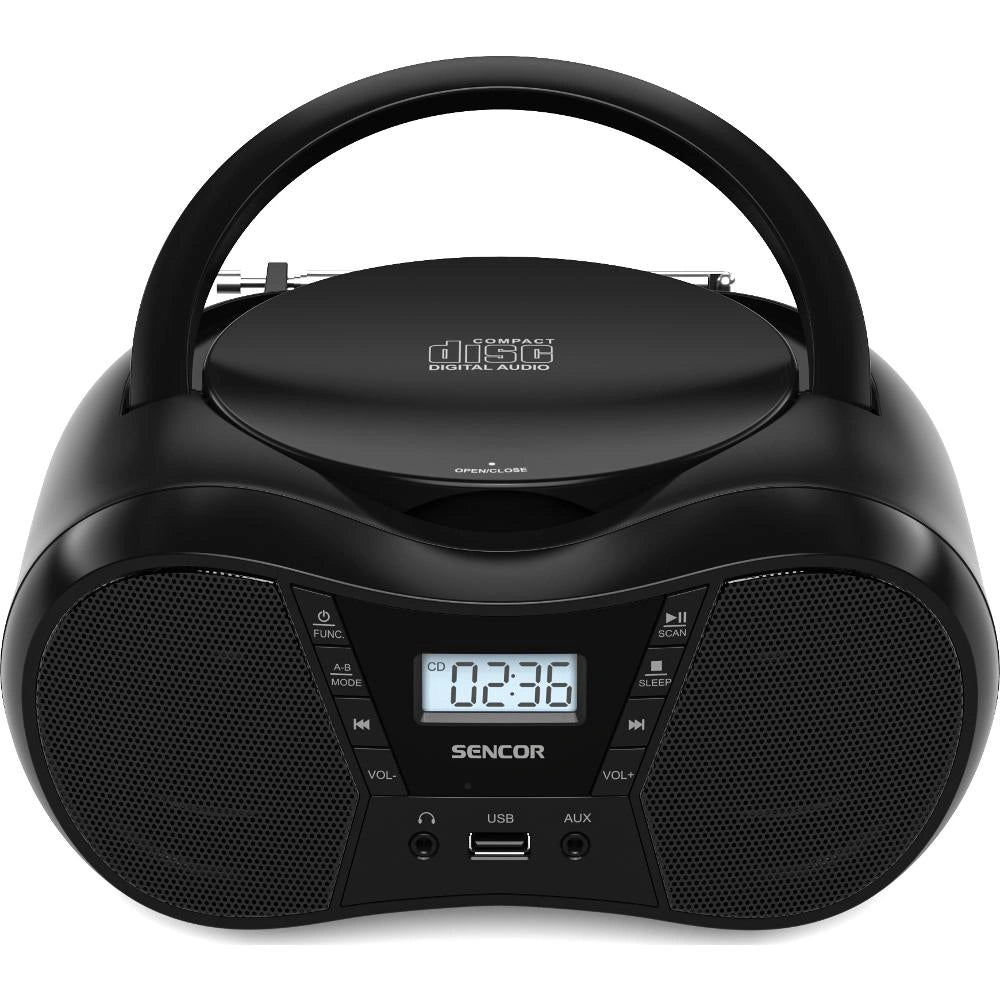 ΡαδιοCD Boombox Sencor SPT 2300 BK 4W με Bluetooth v5.1 CD USB 3.5mm και LCD Οθόνη Μαύρο