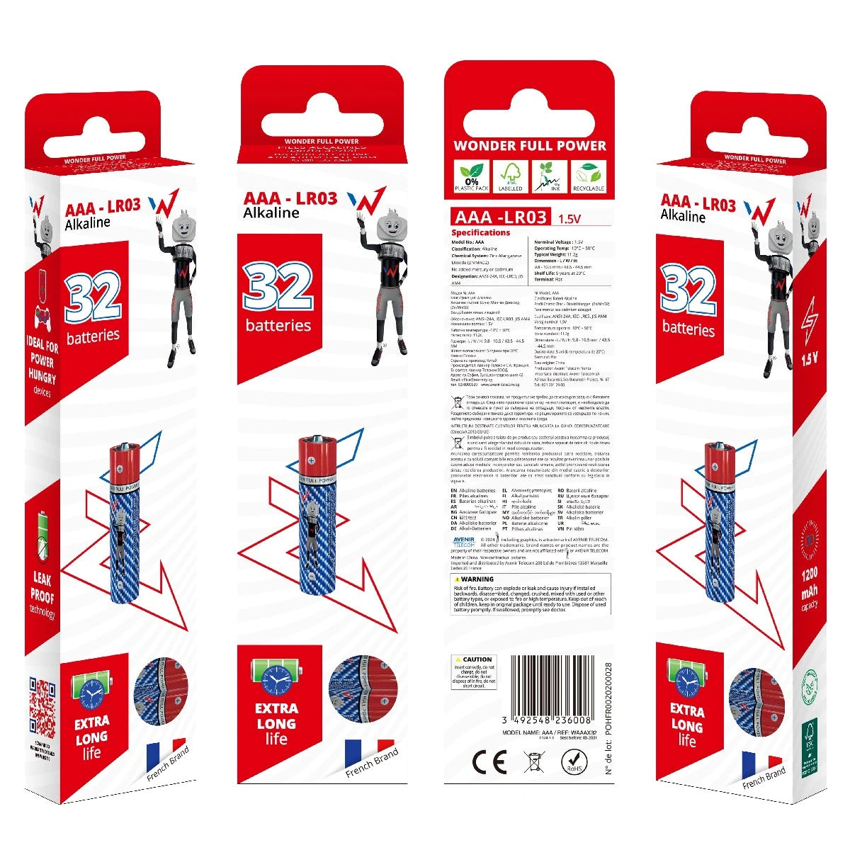 Μπαταρία Αλκαλική Wonder Full Power LR03 size AAA 1.5V Τεμ. 32