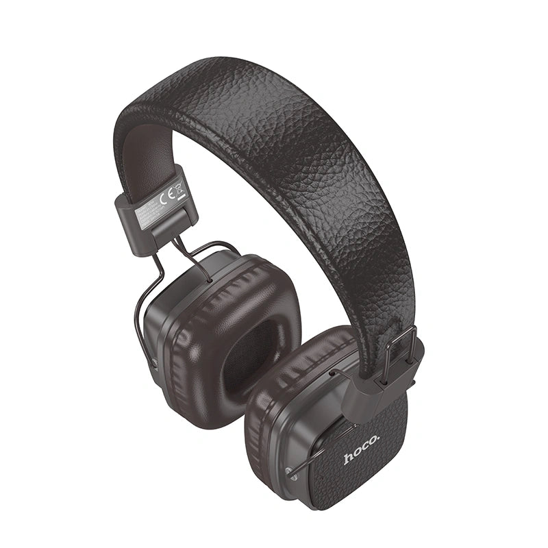 Wireless Ακουστικά Stereo Hoco W56 Earl V5.4 250mAh με AUX και Μικρόφωνο Καφέ - Μαύρο