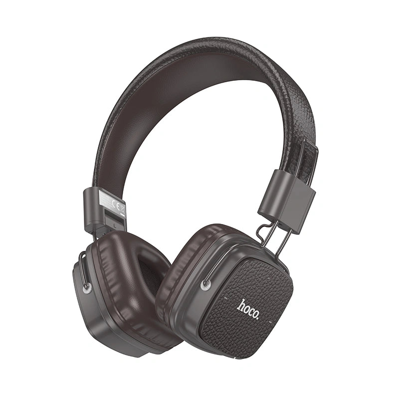 Wireless Ακουστικά Stereo Hoco W56 Earl V5.4 250mAh με AUX και Μικρόφωνο Καφέ - Μαύρο