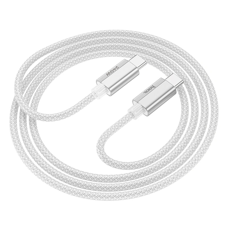 Καλώδιο Hoco U134 Primero USB-C σε USB-C 5.0A 240W Braided Γκρι 1.8m