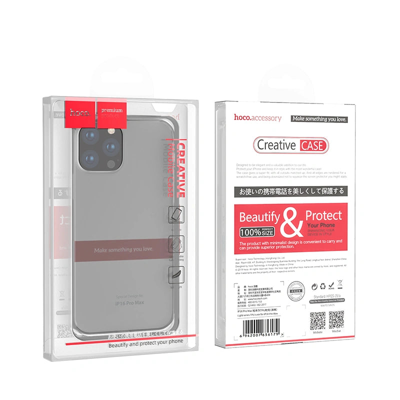 Θήκη Hoco TPU Light Series για Apple iPhone 16 Pro Max Smoke