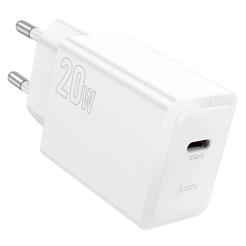 Φορτιστής Ταξιδίου Hoco N68 Nuevo με 1 Εξόδο Φόρτισης USB-C PD20W 5V 3.0A  Λευκός