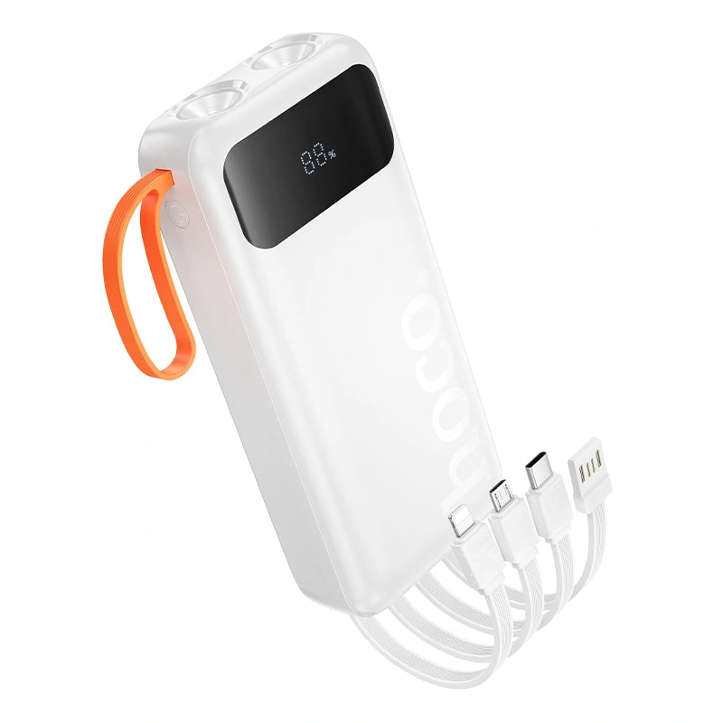Power Bank Hoco  J151A Spirit 20000mAh με 4 Καλώδια Φόρτισης, Φακό και LED Ένδειξη Λευκό
