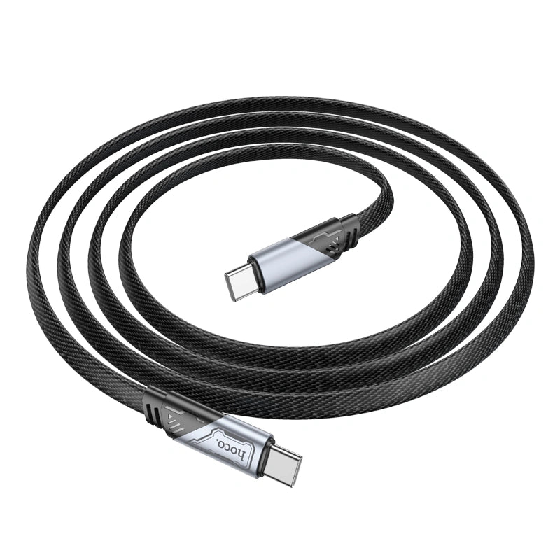 Καλώδιο σύνδεσης Hoco U119 USB-C σε USB-C 60W 3A Fast Charging Armor Style Braided Μαύρο 1.2m