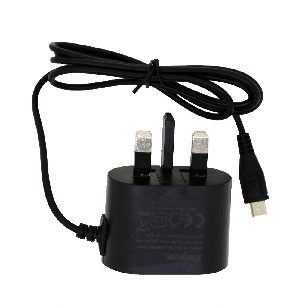 Φορτιστής Ταξιδίου Energizer με Micro USB 0.5A 2.5W  Μαύρος με UK Plug  Bulk
